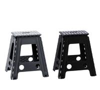 Regalo Italiano Sgabello Pieghevole Ass. H 45 Cm 35 x 40 Cm Plastica Nero Grigio 1 Pz