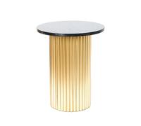 Regalo Italiano Tavolino Ferro e Marmo Nero D 41 Cm H48 Cm - Tavolino Design Moderno Elegante Arredo Casa