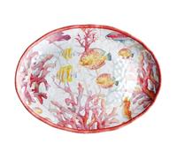 Regalo Italiano Vassoio Ovale Melamina Shell 40 x 30 x 3 Cm Rosso 1 Pz