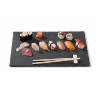 Regalo Italiano Vassoio Rettangolare Ardesia 40 x 30 Cm Nero