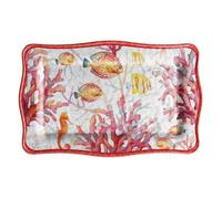 Regalo Italiano Vassoio Rettangolare Melamina Shell 36 x 23 Cm H 2 Cm Rosso 1 Pz