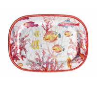 Regalo Italiano Vassoio Rettangolare Melamina Shell 43 x 332 x 2 Cm Rosso 1 Pz