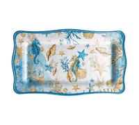 Regalo Italiano Vassoio Rettangolare Melamina Shell 48 x 28 Cm H 2 Cm Blu 1 Pz