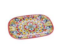 Regalo Italiano Vassoio Rettangolare Rian in Melamina 43 x 32 Cm H 2 Cm Rosso Blu