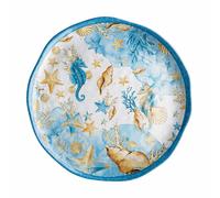 Regalo Italiano Vassoio Tondo Melamina Shell D 40 Cm H 2 Cm Blu 1 Pz