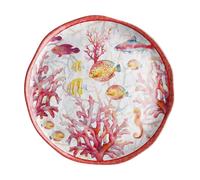 Regalo Italiano Vassoio Tondo Melamina Shell D 40 Cm H 2 Cm Rosso 1 Pz