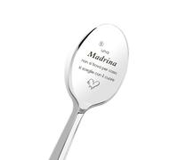 Regalo Madrina Natale, Cucchiai in Acciaio Inossidabile Incisi, Regalo Madrina Battesimo Regalo per Madrina Regalo per Il Battesimo Regalo Neo Madrina Regalo Compleanno Famiglia San Valentino