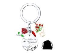 Regalo Madrina Richiesta Portachiavi Vuoi essere la mia madrina portachiavi richiesta madrina unica per battesimo, comunione e compleanno, 3, Taglia unica