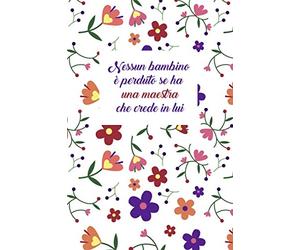 Regalo Maestra Elementare - Quaderno taccuino a righe per maestra, blocco appunti 110 pagine in carta premium: scrittura ultra scorrevole. Misura 15,24 x 22,86 cm