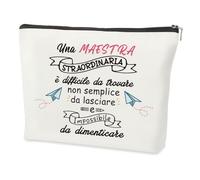 Regalo Maestra Fine Anno,Idee Grazie Compleanno Utili Pensione Speciale Originale Divertenti Personalizzata Natale Regalo per Maestra Asilo Elementare,Regalo Festa Della Donna,Beauty Case