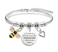 Regalo Maestre Fine Anno - Bracciale Insegnanti con Idee per Professoressa, Asilo e Laurea - Natale