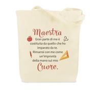 Regalo Maestre Fine Anno,Idee Regalo per Insegnanti Colleghe Maestre Natale,Regali Professoressa Fine Anno Personalizzato,Regali Professori Terza Media Compleanno San Valentino Divertenti,Borsa Tela