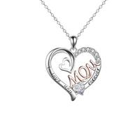 Regalo Mamma Collana Madre e Figlia Cuore Doppio Ciondolo con Pietra con scritta I love you forever Gioielli Regalo per Donna Mamma Nonna Donne Sorelle Ragazze Festa Della Mamma 02