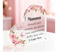 Regalo Mamma, Regalo Compleanno Mamma, Cuore Acrilico Ornamento, Regali per Mamma Da Figlia e Figlio, Regalo Natale Mammina, Regali Festa Della Mamma Originali, Idee Regali Madre, Regalo Matrigna