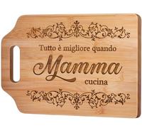 Regalo Mamma, Regalo Mamma Compleanno - Idee Tagliere in Bambù Inciso, Regalo Donna Originali, Regali Mammina Natale, Regali del Figlio/Figlia alla Madre Cucina Originali