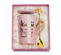Regalo Mamma Tazza, Regali per Compleanno Mamma - Tazza 400ml 'Sei la Migliore del Mondo, Ti Voglio Bene' - Con Coperchio, Cucchiaio, Biglietto - Idea da Figlia Figlio regali per compleanno mamma