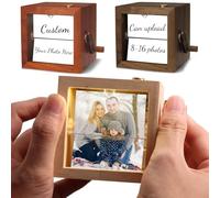 Regalo meccanico su ordinazione della scatola leggera di movimento, scatola di memoria su misura della foto della manovella con la vostra immagine, scatola di ricordo di nozze su ordinazione per la