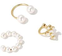 Regalo mezzo cerchio perla orecchio clip cartilagine orecchini in tre pezzi tuta in legaUtile e alla moda