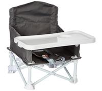 regalo My Chair 2-in-1 - Rialzo portatile da viaggio e sedia per attività, kit bonus incluso, vassoio rimovibile oversize con portabicchieri, custodia da viaggio, grigio