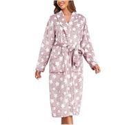 Regalo Natale Donna Vestaglie con Cappuccio in Cotone Invernale Donna Lunga Accappatoio Elegante Flanella Morbido Taglie Grandi Calda Vestaglia Camera Pigiama da Notte Vestaglie Abbigliamento da Casa