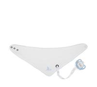 Regalo Neonato Maschio Femmina | Bavaglino con bandana e ciuccio personalizzato | blu | XX|Small | BebeDeParis