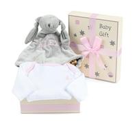 Regalo Neonato Maschio Femmina con Body Base e Doudou | Cestino Ideale per Vestire e Coccolare | Cesta Personalizzata (Rosa) | BebeDeParis