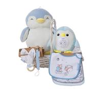 Regalo neonato neonato bambina e bambino, cestino neonato neonato (Pinguino medio)