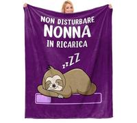Regalo Nonna Compleanno Flanella Bradipo Coperta Regali per Nonna Festa della Mamma Idee Festa dei Nonni Regalo Natale Nonni, Utile per il Riposo Breve, Guardare la TV e Leggere, 157 x 132 cm