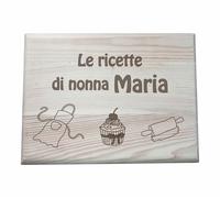 Regalo nonna originale Cassetta Contenitore PORTA RICETTE legno personalizzabile
