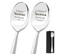 Regalo Nonni Natale,Festa dei Nonni Idee Regalo Nonna Cucchiaini Natalizi per Nonno Regali per Nonna, Cucchiaini da Caffè per Famiglia Natale Regali a Meno Di 10 Euro, Compleanno Cucchiaio
