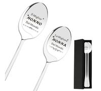 Regalo Nonno Nonna, Set di Cucchiai in Acciaio Inox con Incisioni, Festa del Papa Idee Regalo Originali Compleanno Pensione Regali Personalizzati Festa dei Nonni Regali per I Nonni Dai Nipoti