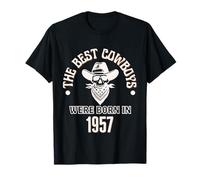 Regalo Occidentale per Il Compleanno di Best Cowboys Were Born in 1957 Maglietta