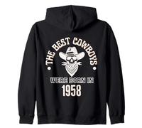 Regalo Occidentale per Il Compleanno di Best Cowboys Were Born in 1958 Felpa con Cappuccio