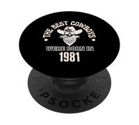 Regalo occidentale per il compleanno di Best Cowboys Were Born In 1981 PopSockets PopGrip Adesivo