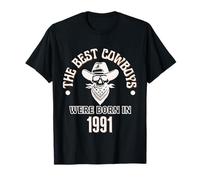 Regalo Occidentale per Il Compleanno di Best Cowboys Were Born in 1991 Maglietta