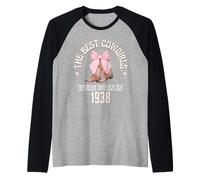 Regalo Occidentale per Il Compleanno di Best Cowgirls Were Born in 1938 Maglia con Maniche Raglan
