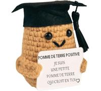 Regalo originale donna uomo, patata positiva divertente e motivante, peluche compleanno, Natale, amico invisibile, decorazione ufficio e casa, idea divertente coppia (patata cappello in francese)