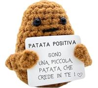 Regalo originale donna uomo, patata positiva divertente e motivante, peluche compleanno, Natale, amico invisibile, decorazione ufficio e casa, idea divertente coppia (patata in italiano)