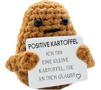 Regalo originale donna uomo, patata positiva divertente e motivante, peluche compleanno, Natale, amico invisibile, decorazione ufficio e casa, idea divertente coppia (patata in tedesco)