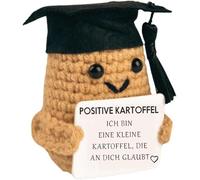 Regalo originale donna uomo, patata positiva divertente e motivante, peluche compleanno, Natale, amico invisibile, decorazione ufficio e casa, idea divertente coppia (patata cappello in tedesco)