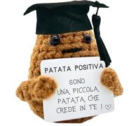 Regalo originale donna uomo, patata positiva divertente e motivante, peluche compleanno, Natale, amico invisibile, decorazione ufficio e casa, idea divertente coppia (patata cappello in italiano)