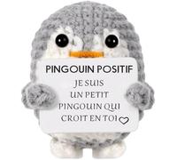 Regalo originale Donna Uomo, Pinguino Positivo Divertente e Motivatore, Peluche Compleanno, Natale, Amico Invisibile, Decorazione Ufficio e Casa, Idea Divertente Coppia (Pinguino in Francese)