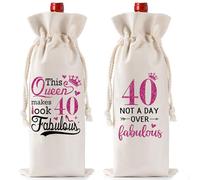 Regalo per 40°, 50°, 60°, 70° compleanno, da donna, con scritta "Queen Not A Day Over Fabulous" (lingua italiana non garantita), Beige, 40th birthday gifts for women, Regali per il 40° compleanno