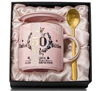 Regalo per 50° compleanno da donna, invecchiato alla perfezione, tazza da caffè in ceramica rosa stampata con oro, regalo per il 50° compleanno per lei nata nel 1972, mamma, zia, in confezione regalo