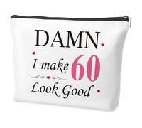 Regalo per 60° compleanno per donne, regalo per donna di 60 anni, regalo per 60° compleanno per donne, regalo per 60° compleanno per donne, borsa per il trucco di compleanno, borsa per cosmetici