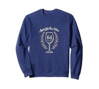 Regalo per 64° Compleanno: Invecchiato Come Un Buon Vino Felpa, Unisex per Adulti, Navy, XXL