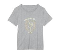 Regalo per 64° Compleanno: Invecchiato Come Un Buon Vino Maglietta, Donna Plus-Size, Grigio Melange, 1X