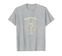 Regalo per 64° Compleanno: Invecchiato Come Un Buon Vino Maglietta, Uomo, Grigio Melange, 5XL