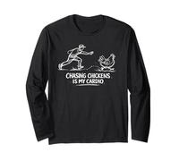 Regalo per Amante Chasing Chickens Is My Cardio Maglia a Manica