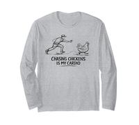 Regalo per Amante Chasing Chickens Is My Cardiodi Maglia a Manica